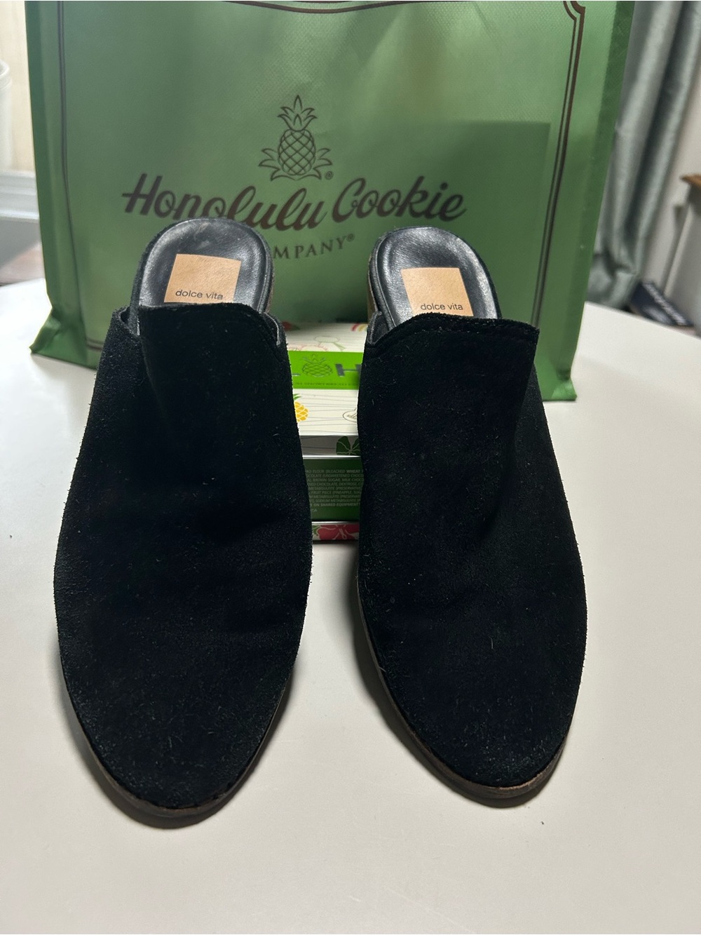 Dolce Vita Black Suede Slip-On Mules